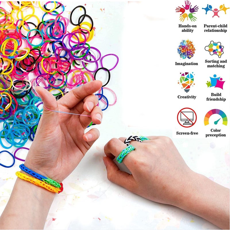 YITOHOP 15000+ Rubber Loom Bands, Mega Rubber Bands Bracelet Kit,Loom Bracelet Making Kit with 3 Layer Container,30 Colors,380 Beads,30 Charms,Clips, Hooks Tools for DIY Art Christmas Holiday Gift - Image 5